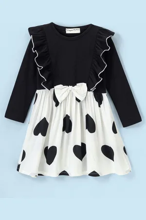 CrayonFlakes Girls Polka Dots Printed Cotton Fit & Flare Dress