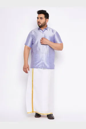 Vastramay Plus Size Shirt With Veshti