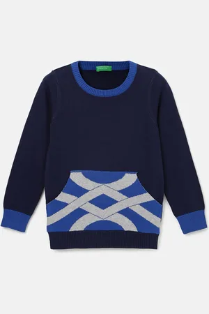 Benetton Boys Colourblocked Cotton Pullover