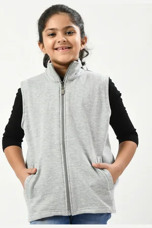 IndiWeaves Girls Fleece Lightweight Bomber Jacket