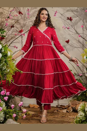Everbloom Embellished Angrakha Kurta & Trousers With Dupatta