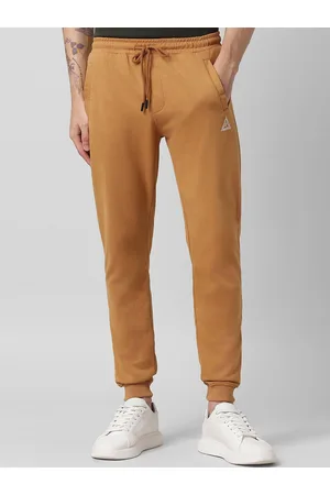 PEOPLE Men Mustard Yellow Mid Rise Joggers