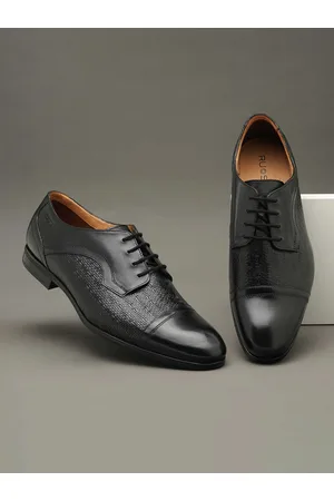 Ruosh Men Textured Leather Formal Derbys