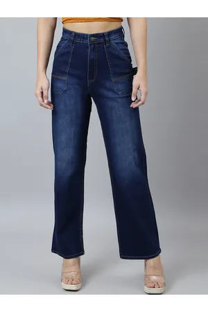 BAESD Women Flared High-Rise Light Fade Stretchable Jeans
