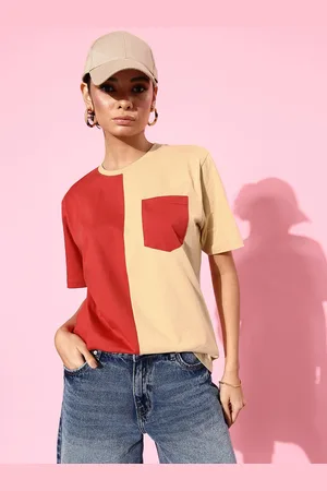 Dillinger Women Colourblocked Pure Cotton Pockets T-shirt