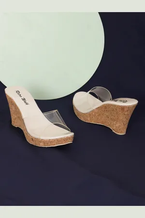 Retro Walk Round Toe Wedge Heels