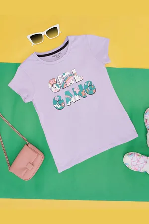 Pantaloons Girls Typography Printed Cotton T-shirt