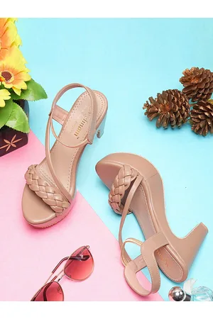 MEHNAM Braided Strap Platform Heels