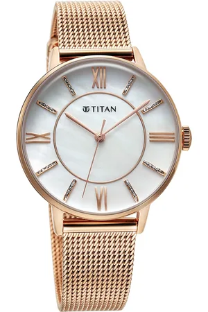 Titan Women Embellished Dial & Bracelet Style Straps Analogue Watch 95248WM02