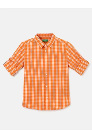 Benetton Boys Checked Cotton Casual Shirt