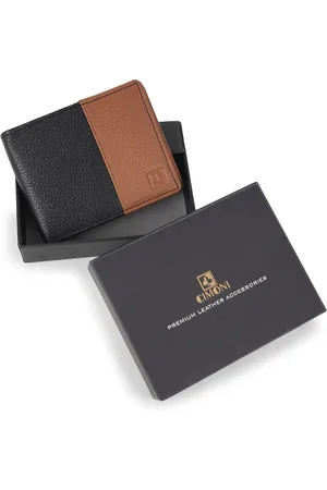 Cimoni Unisex Colourblocked Leather Water Resistant Two Fold Wallet