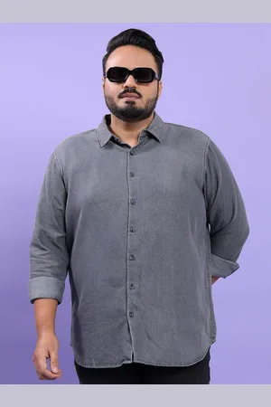 Highlander Men Plus Size Spread Collar Regular Fit Cotton Casual Shirt