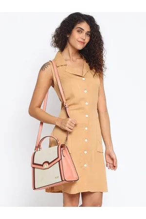 KLEIO Jute Canvas Top Handle Handbag
