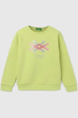 Benetton Girls Graphic Printed Cotton Sweatshirt