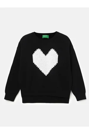Benetton Girls Graphic Printed Cotton Pullover