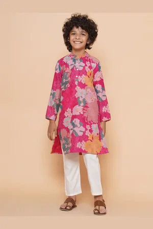 Bhama Boys Floral Printed Regular Kurta With Pyjamas