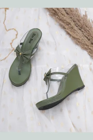 Retro Walk Open Toe Wedge Heels With Bows