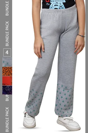 IndiWeaves Girls Pack of 5 Printed Woolen Track Pants