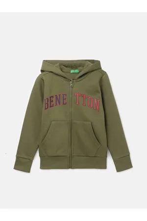 Benetton Boys Printed Front-Open Sweatshirt