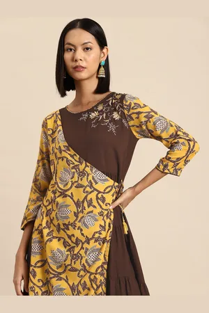 all about you Floral Print Embroidered Wrap Midi Dress