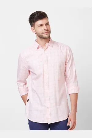 Giordano Slim Fit Windowpane Checks Opaque Checked Pure Cotton Casual Shirt