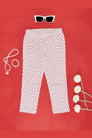 Pantaloons Girls Geometric Printed Trousers
