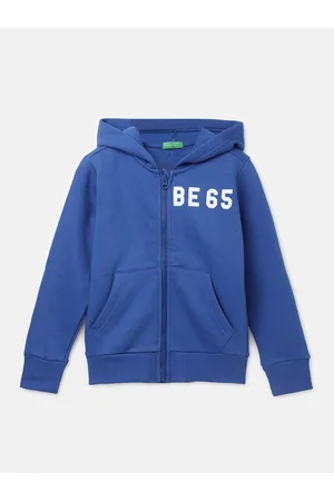 Benetton Boys Hooded Front-Open Sweatshirt