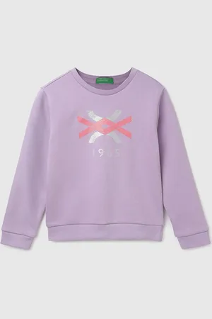 Benetton Girls Graphic Printed Cotton Sweatshirt
