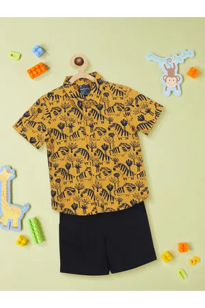 Nauti Nati Boys Printed Pure Cotton Shirt with Shorts