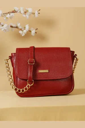 Teakwood Leathers Textured Leather Structured Sling Bag
