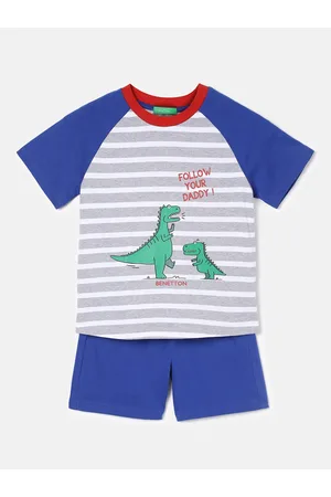 Benetton Boys Printed Pure Cotton Clothing Set