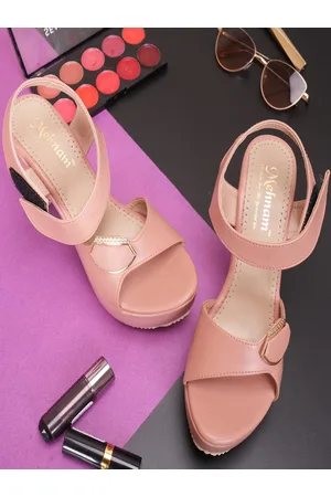 MEHNAM Embellished Open Toe Platform Heels