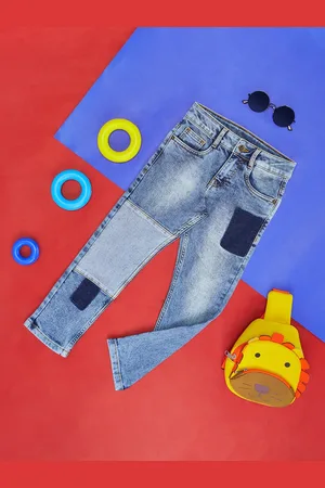 Pantaloons Boys Blue Mildly Distressed Heavy Fade Jeans