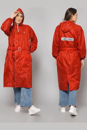 THE CLOWNFISH Drizzle Diva Waterproof Reversible Double Layer Hooded Rain Jacket