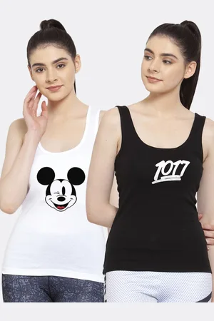 Friskers Women Pack of 2 Printed Pure Cotton Tank Top