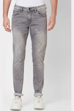 Giordano Men Grey Slim Fit Clean Look Heavy Fade Stretchable Jeans