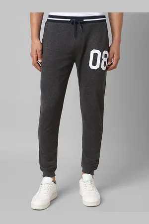PEOPLE Men Grey Mid-Rise Typography Printed Joggers
