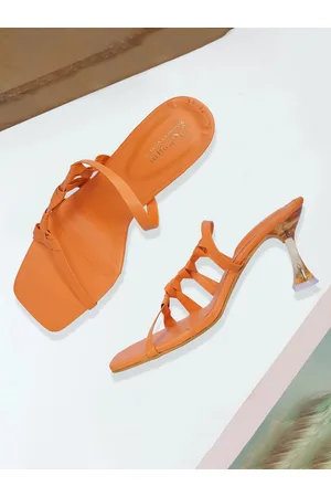 MEHNAM Knotted Open Toe Block Heels