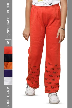 IndiWeaves Girls Pack of 5 Printed Woolen Track Pants