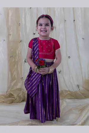 Tiber Taber Girls Embroidered Ready to Wear Lehenga & Blouse With Dupatta