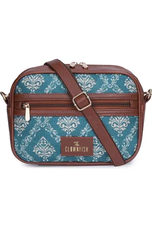 THE CLOWNFISH Nyra Ethnic Motifs Printed Half Moon Sling Bag