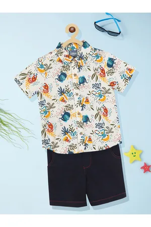 Nauti Nati Boys Printed Pure Cotton Shirt with Shorts