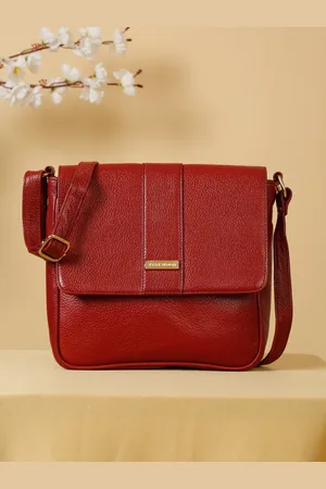 Teakwood Leathers Textured Leather Structured Sling Bag