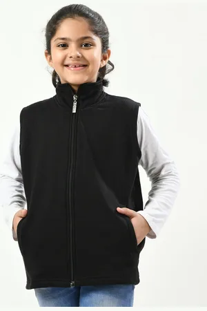 IndiWeaves Girls Fleece Lightweight Bomber Jacket