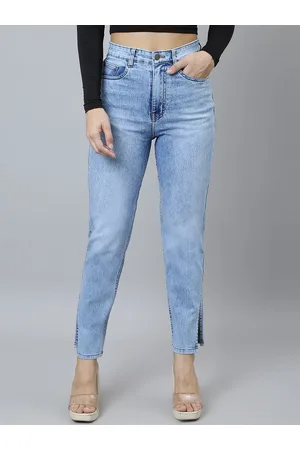 BAESD Women Slim Fit High-Rise Heavy Fade Clean Look Stretchable Jeans