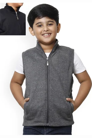 IndiWeaves Boys Pack Of 2 Fleece Lightweight Open Front Jackets