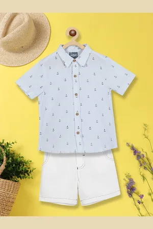 Nauti Nati Boys Printed Pure Cotton Shirt with Shorts