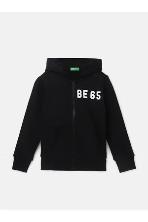 Benetton Boys Hooded Front-Open Sweatshirt