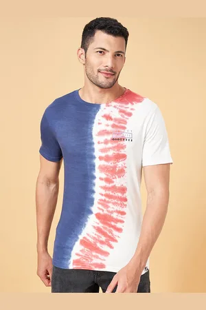 PEOPLE Pink Tie & Dye Pure Cotton Slim Fit T-shirt