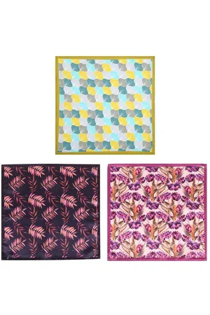 Tossido Men Pack Of 3 Printed Pocket Squares